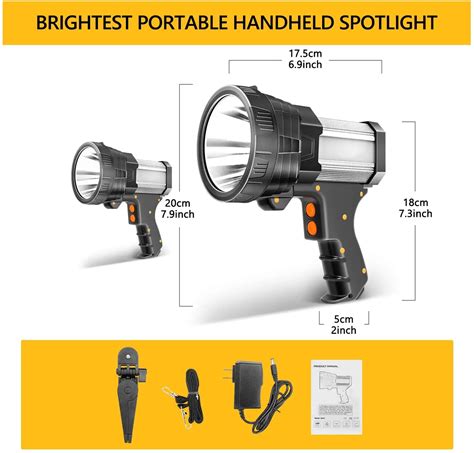 High Power Led Rechargeable Spotlight Handheld 6000 Lumen Super Bright