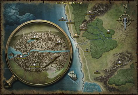 The Sword Coast Map For Neverwinter Video Game Game