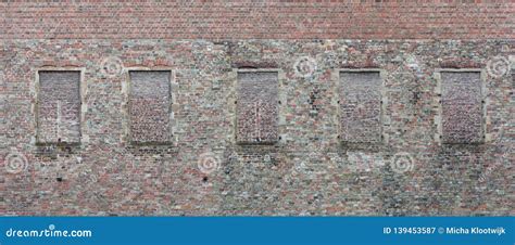 Brick Wall With Windows Bricked Over Stock Image Image Of Structure