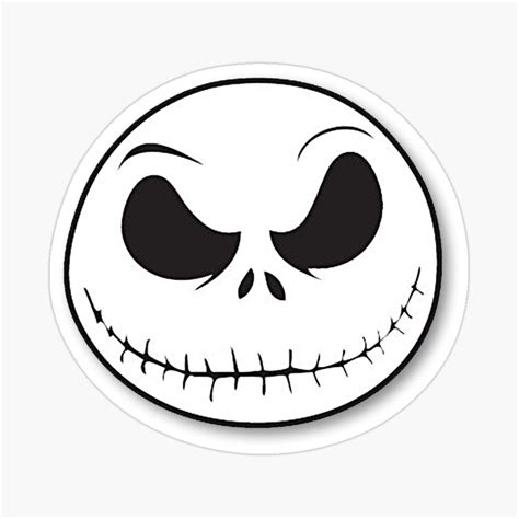 The Face Of Jack Skellingy From The Nightmare Sticker On A White Background