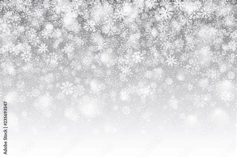 Falling Snow Effect With Realistic Transparent Vector Snowflakes Shapes