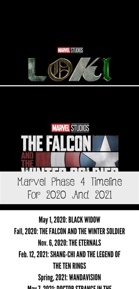 Here's everything you need to know about upcoming mcu projects. Marvel Phase 4 Timeline and Schedule For 2020 and 2021! The details about new Marvel Movies and ...