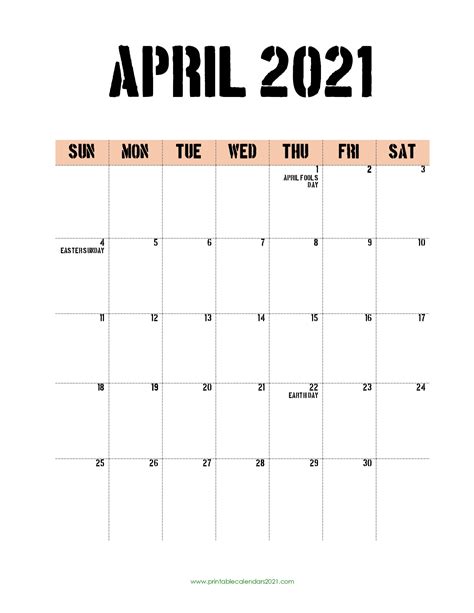 This april calendar printable is perfect to insert into a planner. 65+ April 2021 Calendar Printable with Holidays, Blank Calendar PDF Free