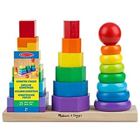 Melissa And Doug Geometric Stacker Wooden Educational Toy Melissa