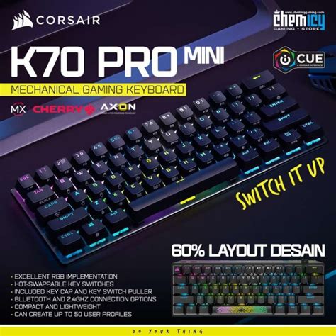 Jual Corsair K70 Pro Mini 60 Rgb Wireless Mechanical Gaming Keyboard