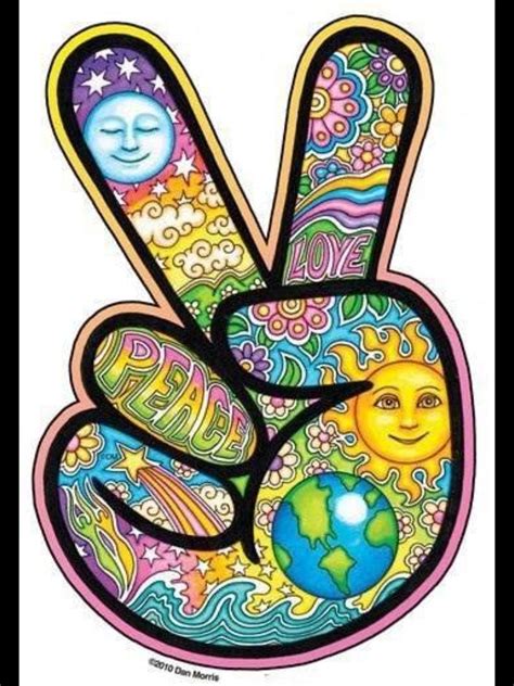 Pin By Judy Dombrow On Peace ️hippie Peace Sign Hippie Art Hand Sticker