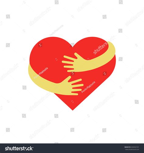 Hugging Heart Symbol Hug Yourself Logo Love Royalty Free Stock