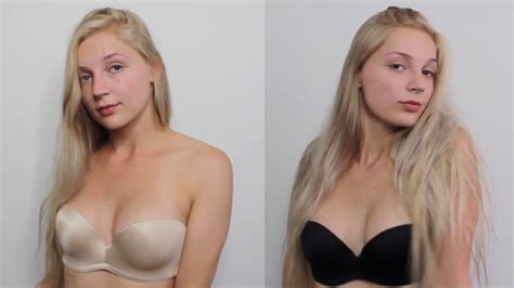 Trying On The Strapless Push Up Bra That Works Upbra Youtube