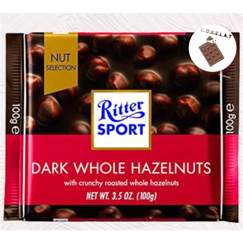 COKELAT RITTER SPORT Dark Whole Hazelnut 100g Shopee Malaysia