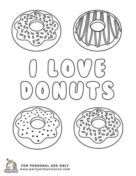 10 Donut Coloring Pages - Free Download | Donut coloring page, Free