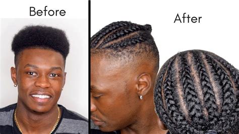 quick and easy men s cornrow braids high top hairstyle youtube