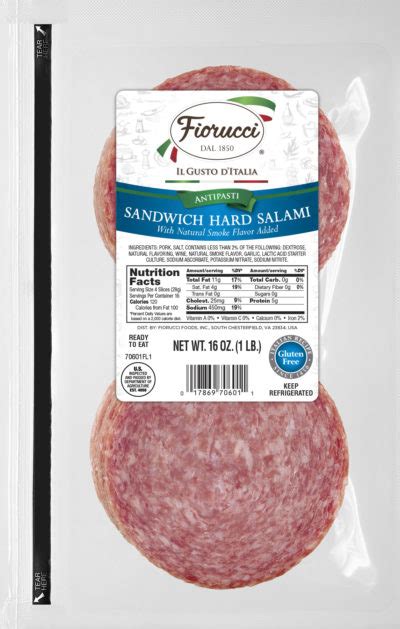 Smokehouse products on june 17, 2016. Fiorucci | Sandwich Hard Salami