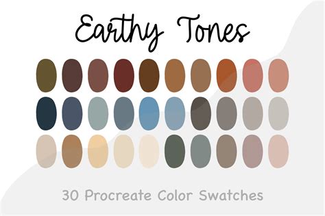 Earthy Shades Procreate Color Palette Procreate Swatches Color Swatches