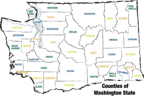 Washington State County Map County Map Washington State Counties