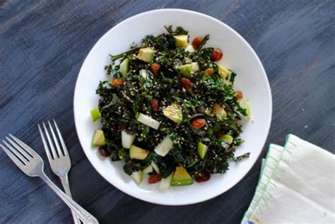 Crunchy Kale Salad With Avocado And Sesame Eating Made Easy