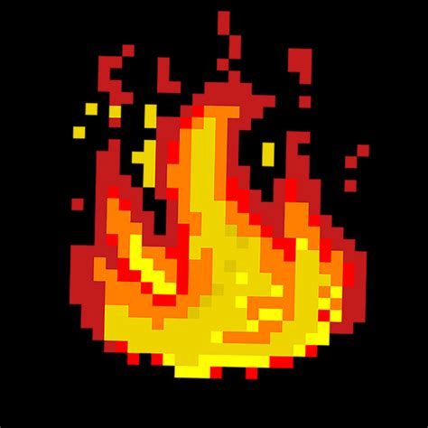 Fire Pixel Art Grid Flame Fire 5x5 Pixelated Perler Flamme 16x16 Cross