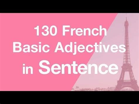 130 French Basic Adjectives in Sentence - YouTube | Sentences ...
