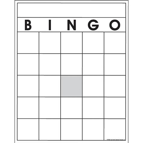 Blank Bingo Cards Board Card Games Online Teacher Supply Source