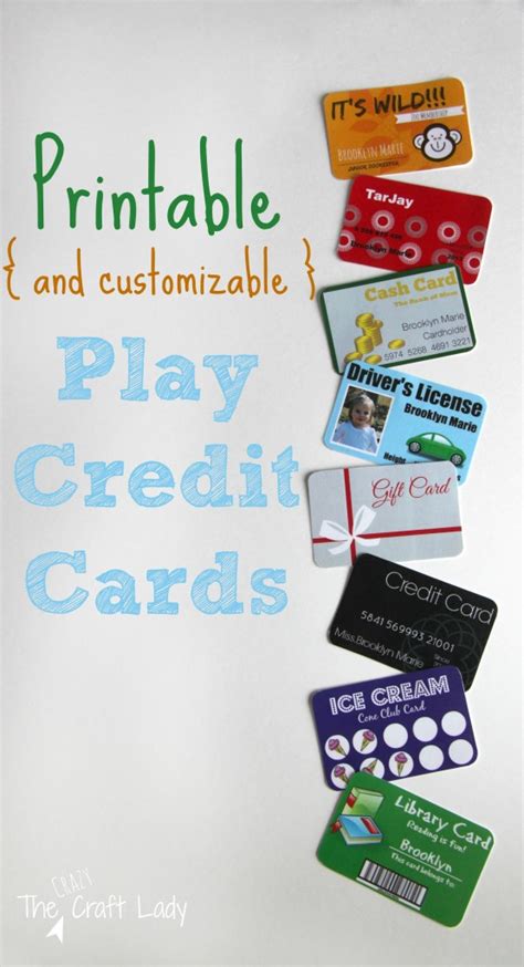 I want to give my daughter (18) my credit card to use at the mall. Printable (and Customizable) Play Credit Cards - The Crazy ...