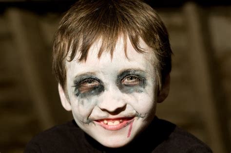 Young Boy With Halloween Makeup Stock Photo Image Of Blood Blond