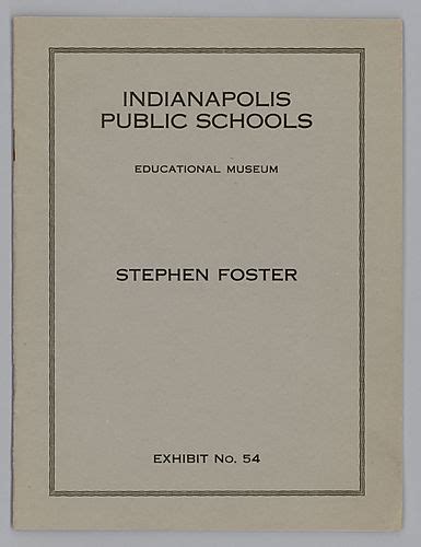 Pamphlet Indianapolis Public Schools Educational Museum Stephen