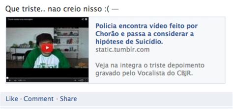 Novo Golpe No Facebook Usa Suposto Vídeo De Chorão Para Enganar