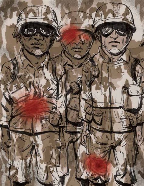 Covering Up Wounded Soldiers Illustration Seltzer Creative Group