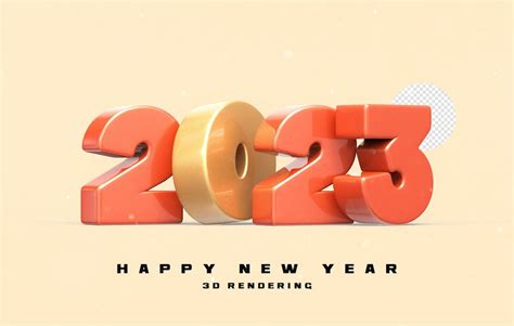 Número 2023 Feliz Año Nuevo 2023 3d Render Archivo Psd Premium