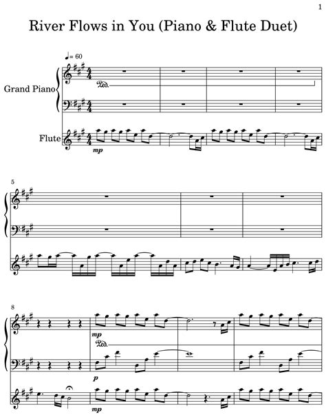 River Flows In You Piano And Flute Duet Sheet Music For Piano Flute