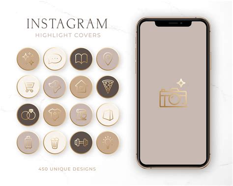 Gold Instagram Icons Nude Instagram Covers Pastel Instagram Etsy My