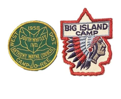 1950s Camp Big Island Boy Scout Patch Bsa Arrowhead And Camp O Ree S