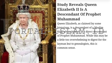 Nabi muhammad saw merupakan keturunan arab yang terlahir dalam keadaan yatim. Disebut Keturunan Nabi Muhammad SAW, INILAH Silsilah Ratu Elizabeth II | PORTAL ISLAM