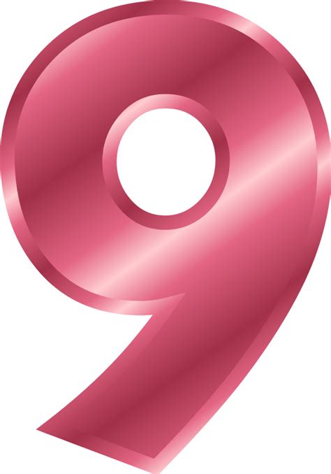 Pink Number 9 On White Background Free Image Download