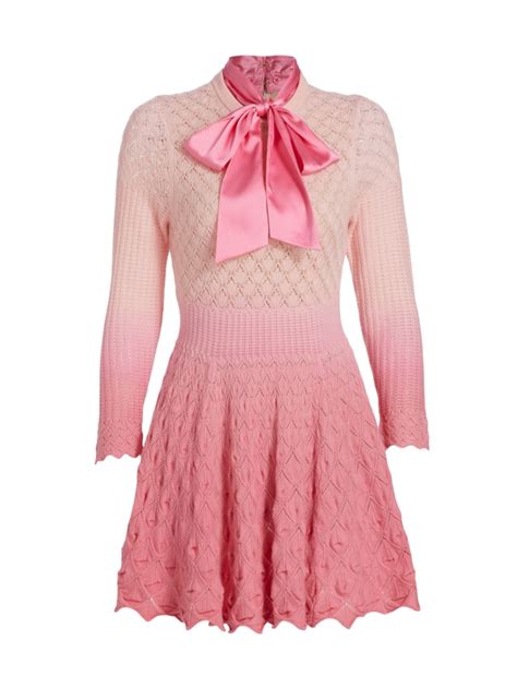 Alice And Olivia Alice Olivia Gin Lace Silk And Wool Blend Mini Dress