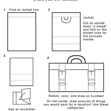 Foldable Printable Suitcase Template