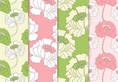 Red, green and yellow colors. Seamless Pink and Green Floral Patterns - Free Photoshop ...