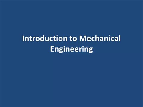 Ppt Introduction To Mechanical Engineering Mitaoe Powerpoint