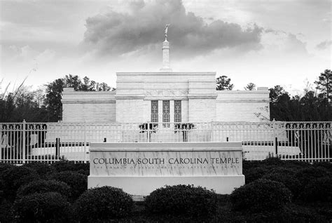 Columbia South Carolina Temple South View Bw Lds Temples Temple
