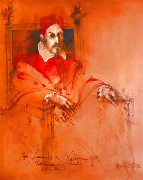 Ramon Santiago Pope Innocent X Velasquez 1976 Original Painting By