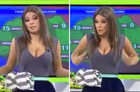 Weather Girls Boobs Pop Out On Romanian Tv Daily Star