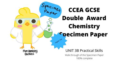 Ccea Gcse Double Award Chemistry B Practical Skills Specimen Paper Complete Youtube