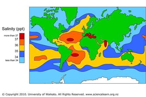 Map Of Ocean Salinity — Science Learning Hub