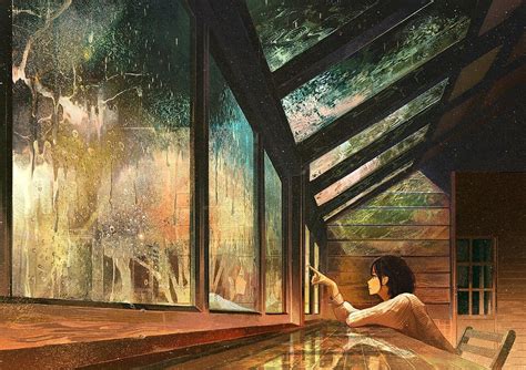 Anime Landscape Raining Wallpapers Wallpaper Cave