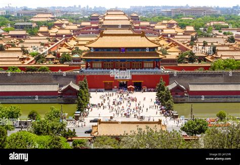 Verbotene Stadt In Peking Von Oben Peking China Am Nordtor