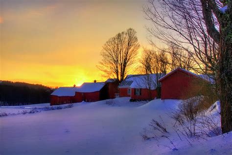 Red Barn In Winter Vermont Photograph By Joann Vitali Fine Art America