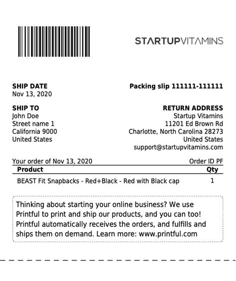 Shippingeasy provides customization tools and if the package is destined as a gift, you will want to be sure to include your customer's gift message, if any, or at least make note of who ordered the gift. What does the packing slip look like? - Printful Help Center