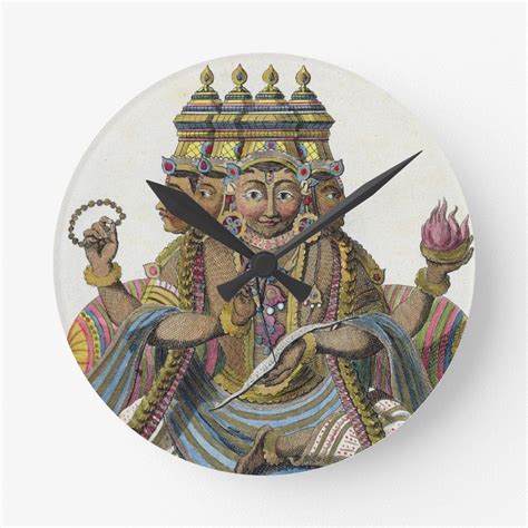 Brahma Hindu God Of Creation From Voyage Aux In Round Clock Zazzle