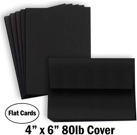 Should be scored before folding to avoid cracking along the fold Hamilco Card Stock Blank Cards with Envelopes 4x6 Black Colored Cardstock Paper and Envelope Set ...