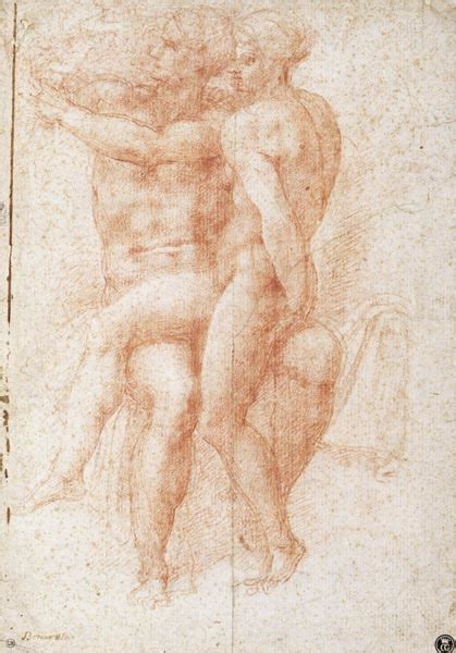 Nude Female Seated On The Knees Of A Sea Michelangelo Buonarroti Als Kunstdruck Oder Gem Lde