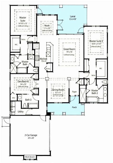 Double Master Bedroom Floor Plans New Fascinating Dual Master Suite